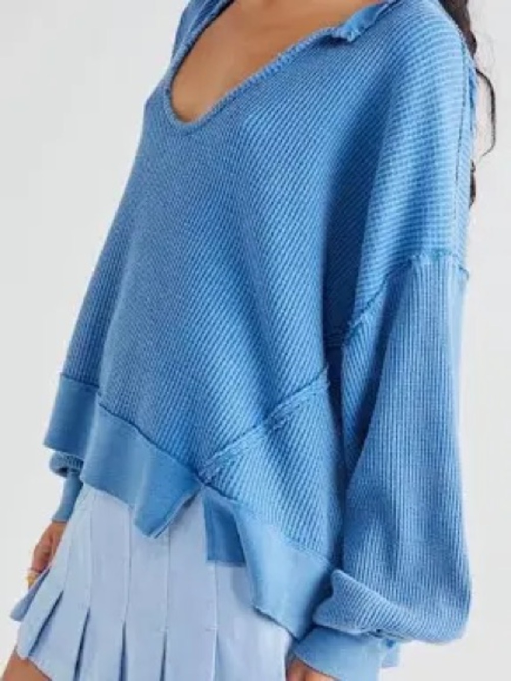 We the Free Blue Buttercup Thermal Top
